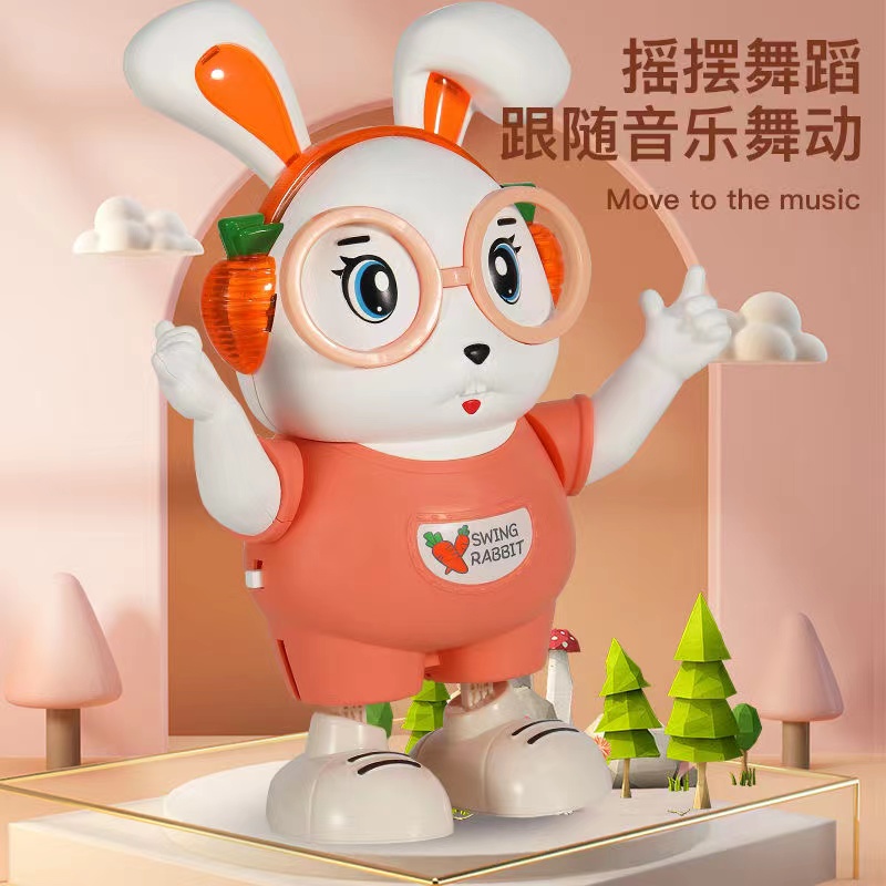 宝宝抬头练习玩具婴儿训练儿童0一1岁3电动2会唱歌跳舞的兔子玩具