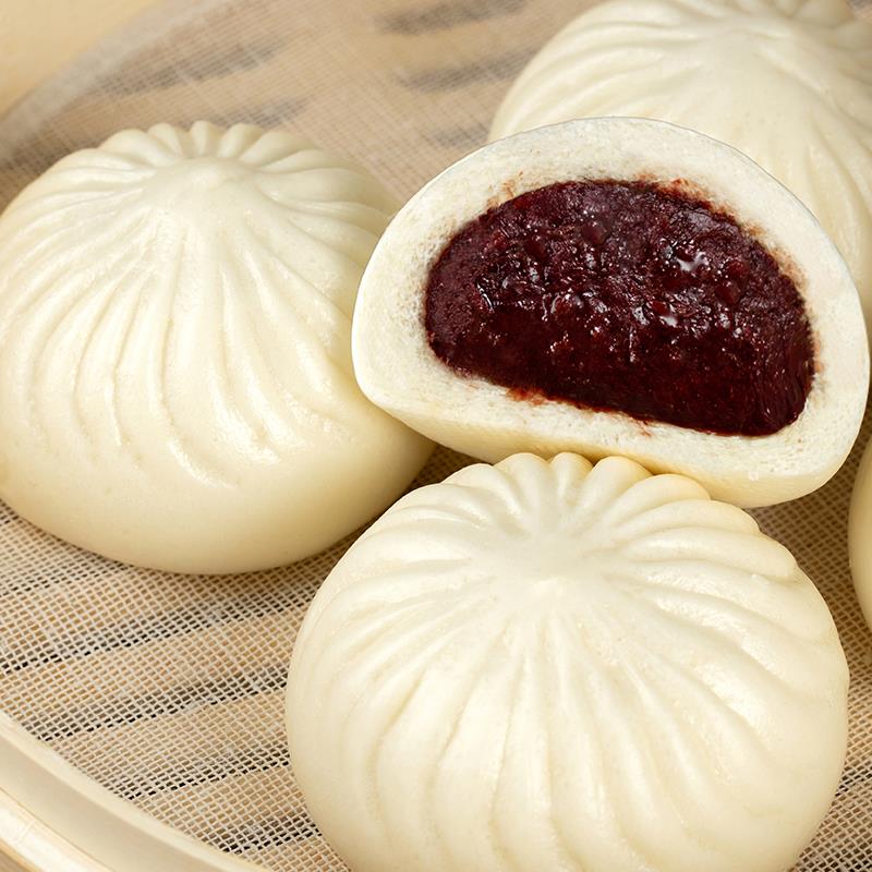 和善园玫瑰豆沙包速食营养早餐半成品家庭商用新鲜速冻大包子笋1g