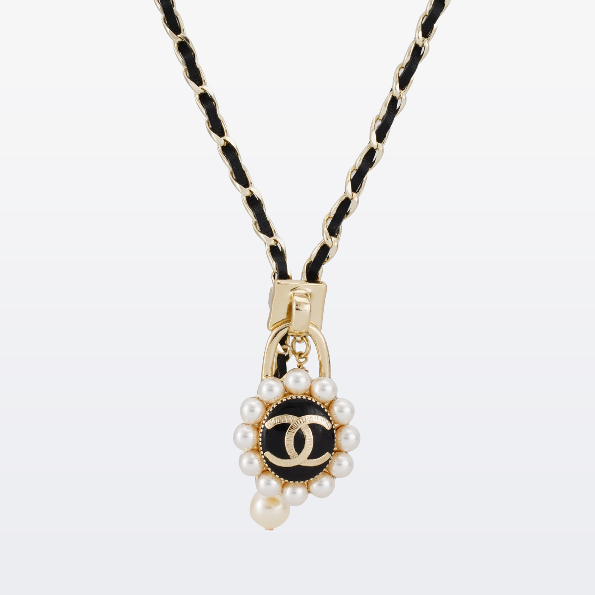 全新未使用 Chanel/香奈儿 项链珍珠太阳花皮穿链流苏款/ss6380/z
