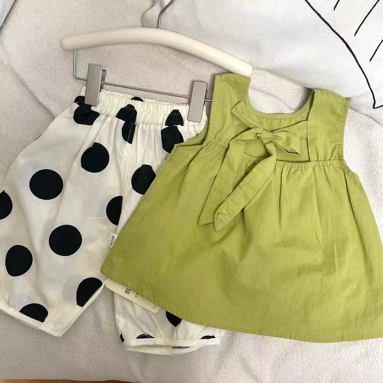 女童夏款套装2024新款短袖韩版洋气女宝背心短裤两件套儿童休闲潮