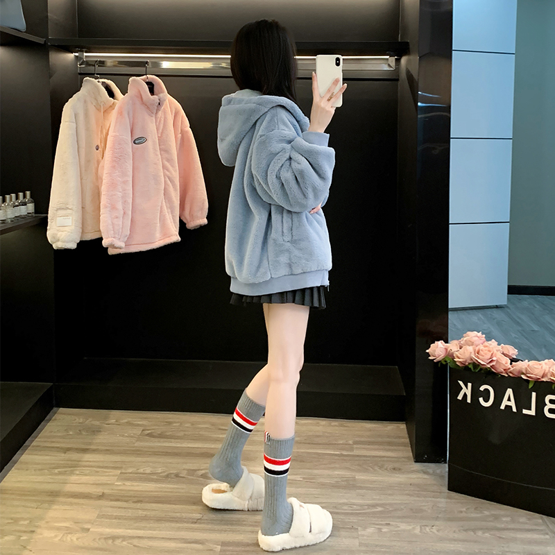 小香风女款爆款2023新款韩版连帽加绒加厚冬季高端小香风女外套