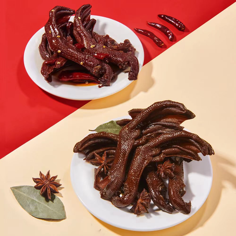 q旺家福老卤鸭掌鸭爪卤香肉香独立包装办公室零食卤味休闲小零食