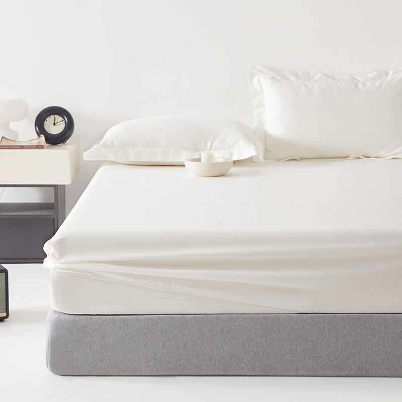 60支全棉床笠单件纯棉白色酒店风民宿1.5席梦思床套1.2床垫保护套