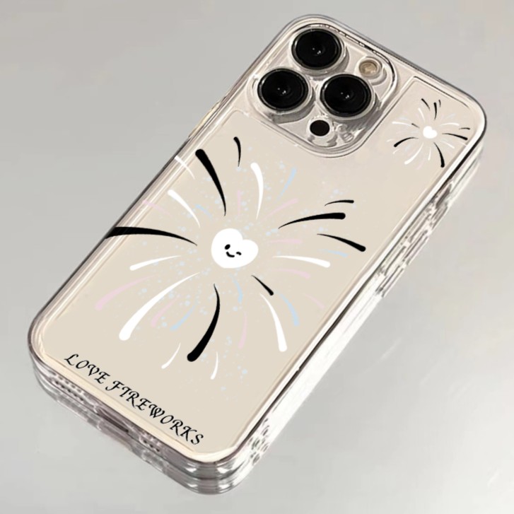 爱心烟花适用于iPhone15/14/13手机壳苹果小米vivo华为oppo可爱软