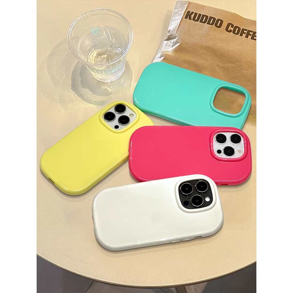 纯色胖墩墩适用苹果15手机壳iphone15/15promax防摔15/12全包女软