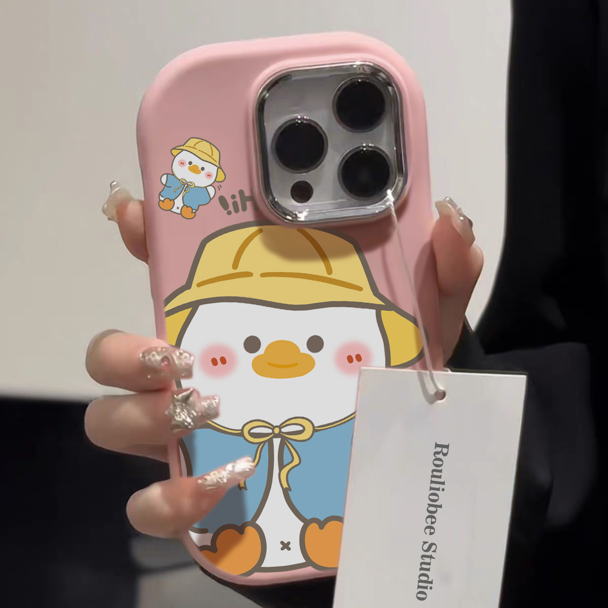 肤感卡通小鸭子适用于苹果15手机壳iphone13/14promax防摔12/11女