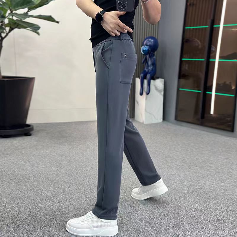 2023男士秋季新款拖地裤纯色百搭直筒裤男款休闲潮流阔腿裤垂感