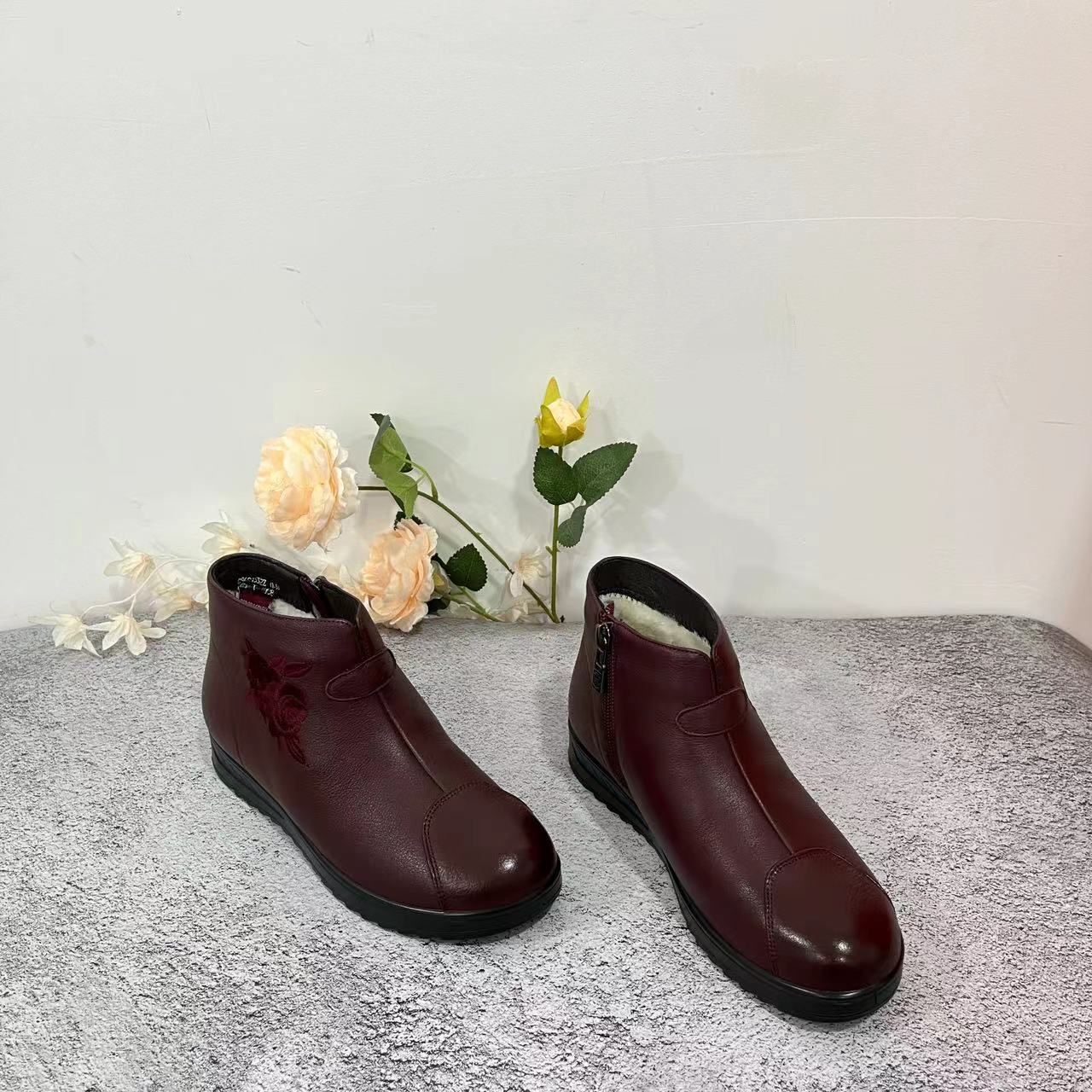 小强家女鞋  韩版休闲百搭平跟加绒女靴（K69）  (C9601532Z)