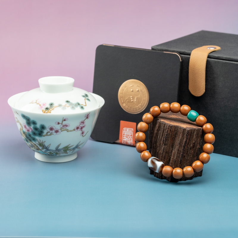 品茶盘串玩器 |【碧绿虎牙】猴头老型光珠单圈