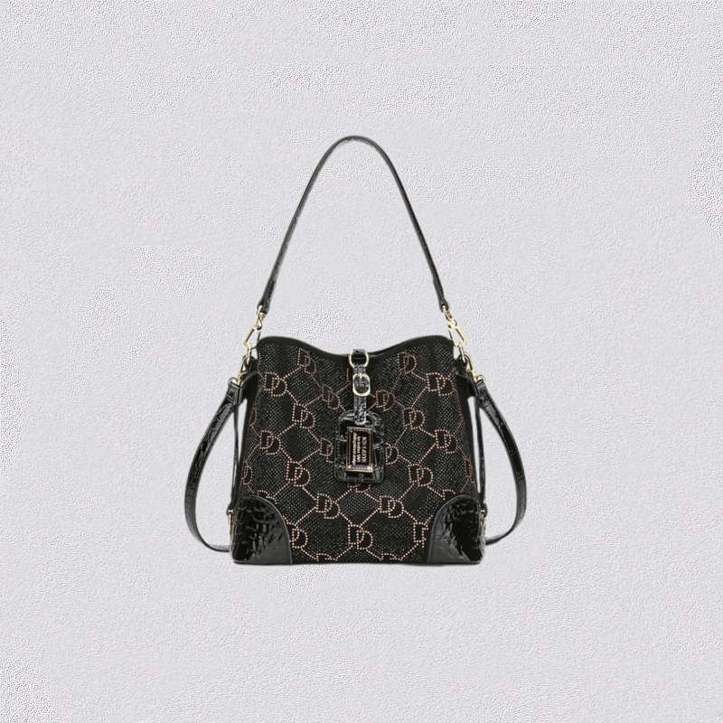 Dice.latte单肩手提斜跨女士百搭水桶包1722-62时尚潮流复古防盗