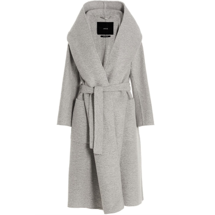 全新未使用  国现 MaxMara Atelier  腰带翻领毛呢外套 RACER