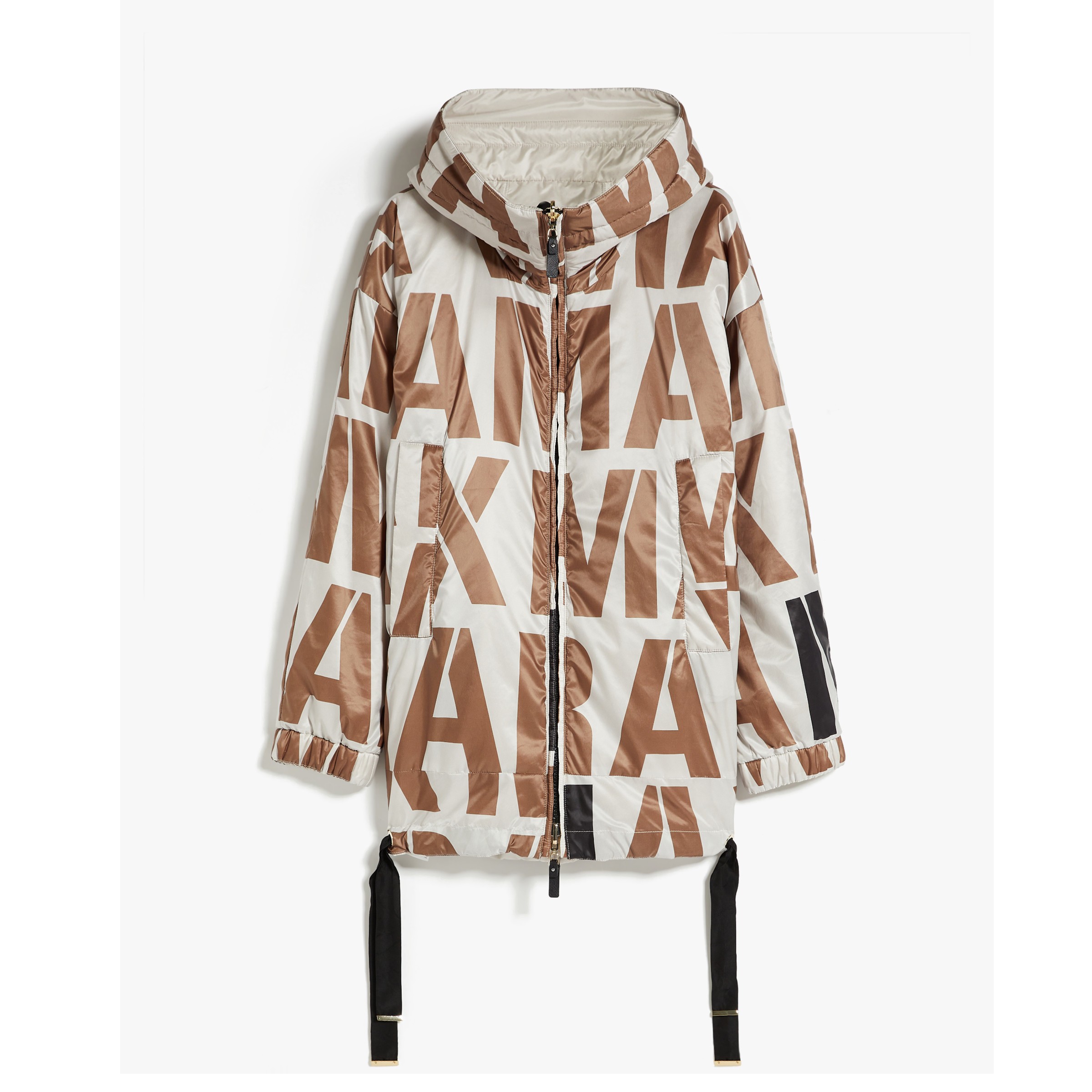 全新未使用  国现  S MAXMARA 字母双面连帽外套 GREENLO