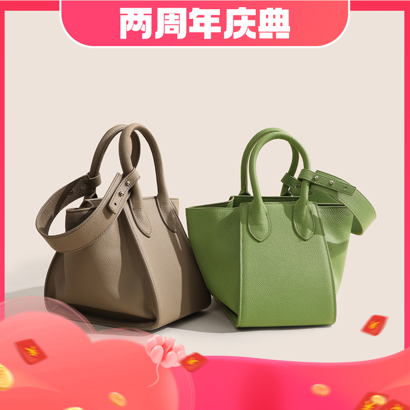 Viney头层牛皮女包包大容量菜篮子真皮包手提包【主播专属】