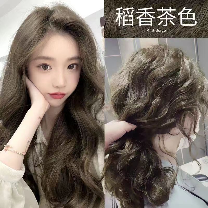 稻香茶色植物泡泡染发膏显白流行色自己在家泡沫染发剂天然持久