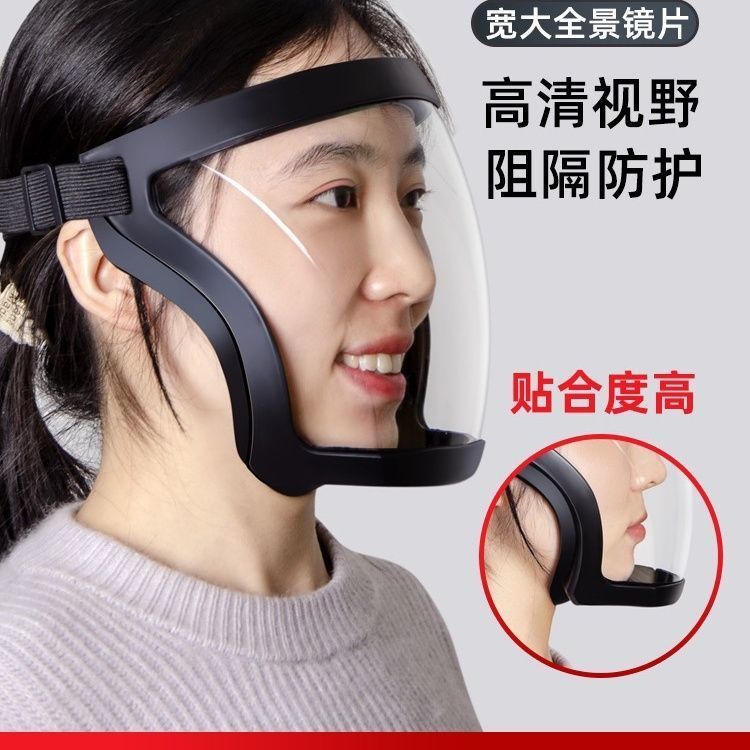 防护面具高清透明防尘面罩防雾防飞溅飞沫炒菜骑行电焊切割打农药