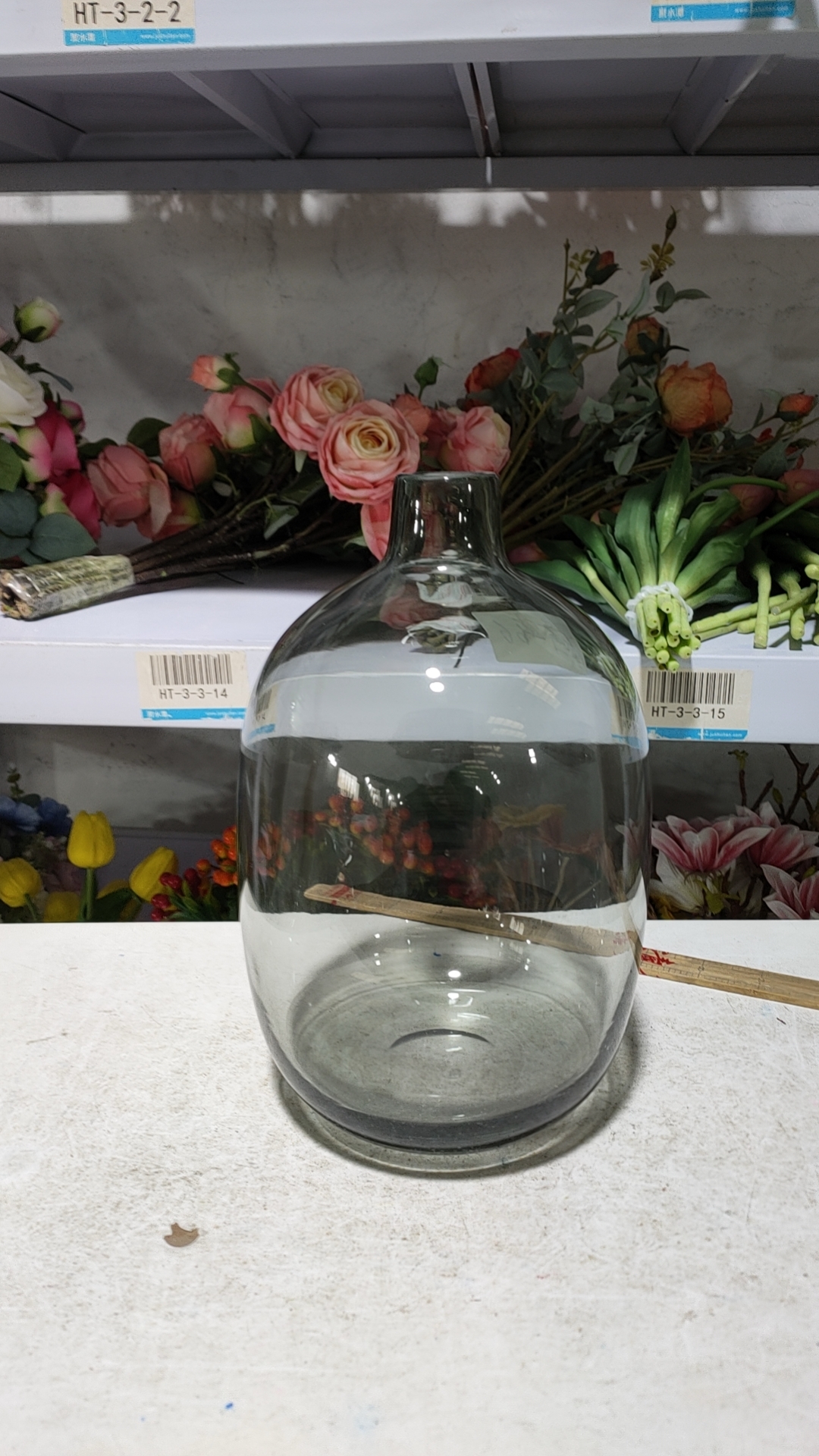 [LY066]灰色透明花瓶