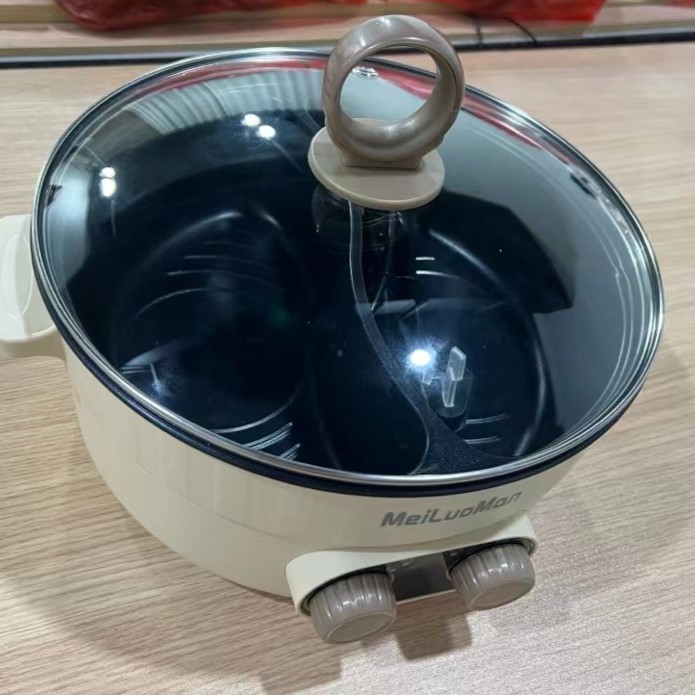 美罗漫meiluoman鸳鸯锅家用多功能电火锅7L大容量电锅煎煮一体锅