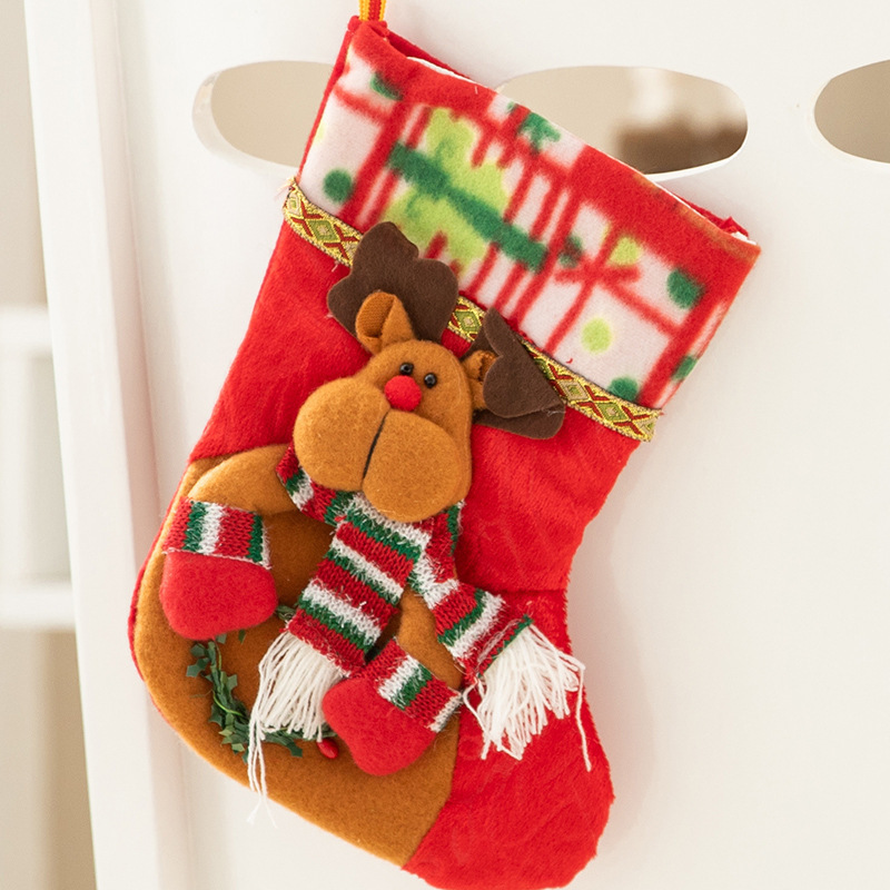 圣诞节装饰品圣诞袜子老人礼物袋大号布置幼儿园儿童礼品袜子挂件
