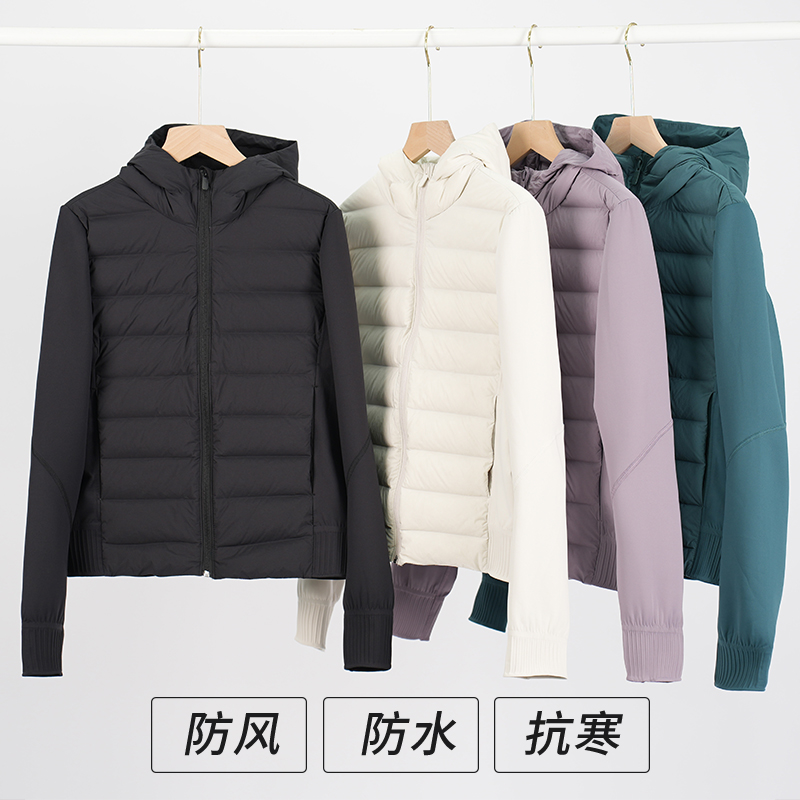 lulumoli修身跑步户外保暖冬瑜伽舒适休闲百搭时尚连帽外套DAW008