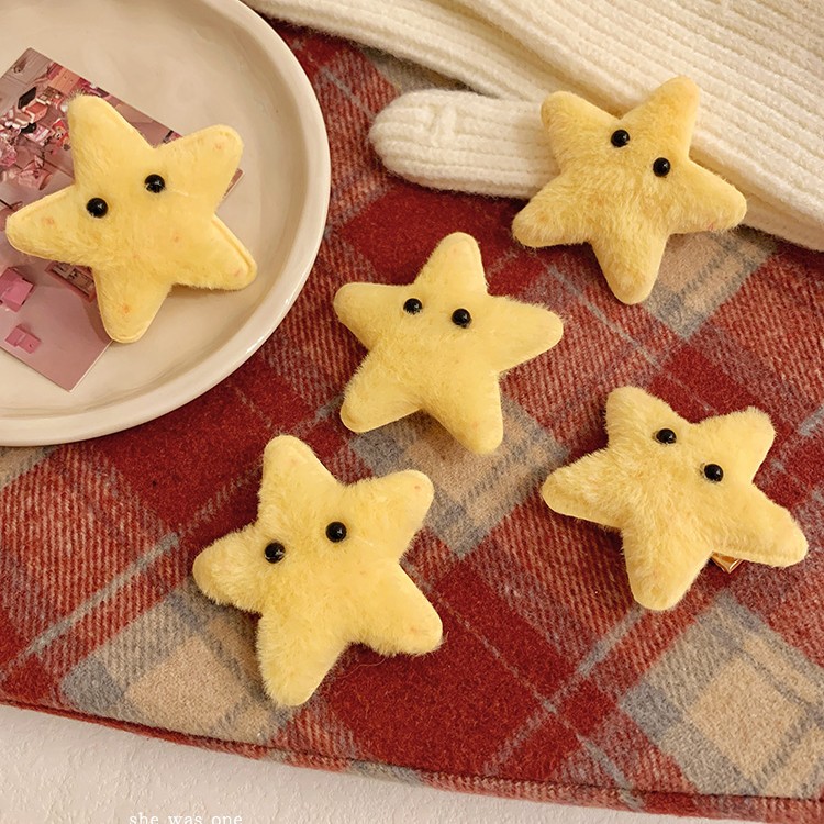 可爱黄色星星发夹头饰女边夹侧边碎发夹子头饰前额刘海鸭嘴夹发饰