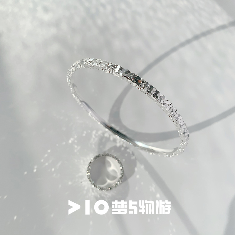 925银手镯 星光派对手镯 爆闪时尚个性ins素款简约情侣百搭B067