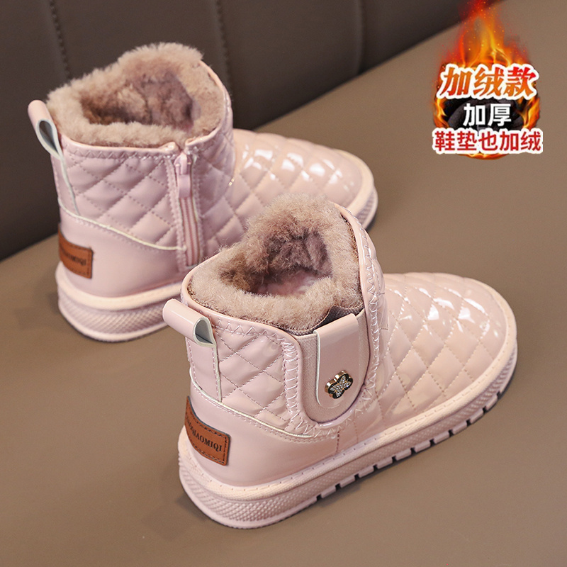 回力潮品儿童雪地靴冬季加绒加厚女童靴子中大童防水保暖东北棉鞋