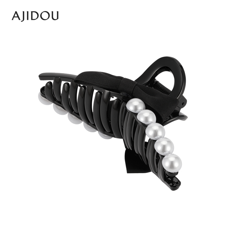 非金属仿珍珠发饰 AJIDOU阿吉豆优雅时尚仿珍珠抓夹