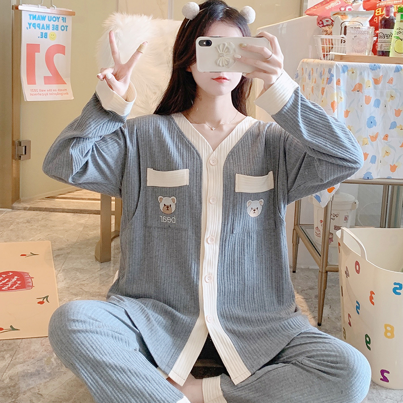 春秋款薄款月子服16~26度穿喂奶哺乳甜美孕妈可调节可哺乳孕妇装