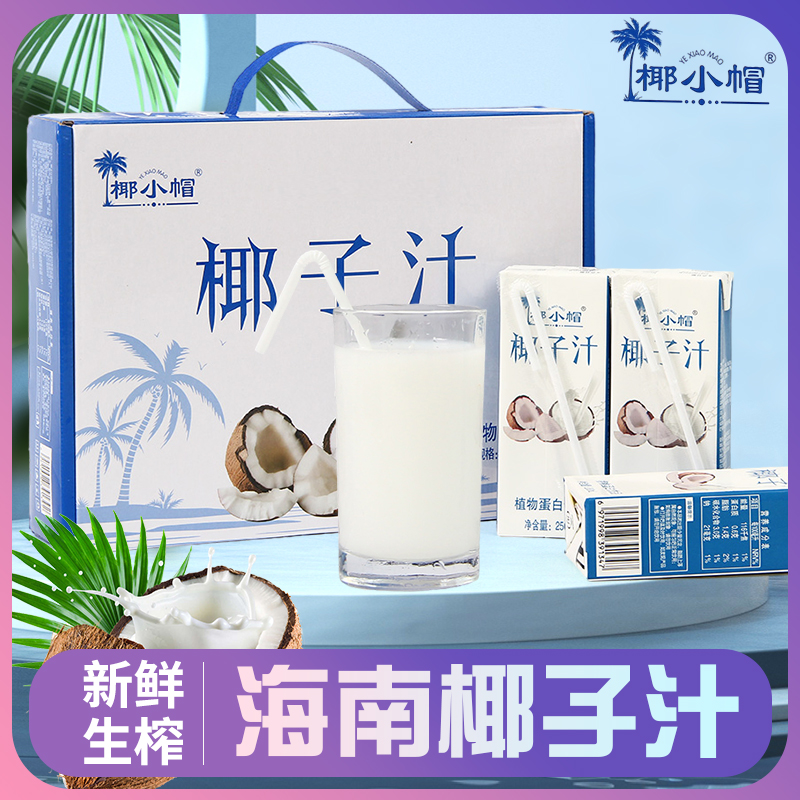 椰小帽 新鲜椰子汁饮料醇香植物蛋白早餐实惠便携装250ml*10瓶-my