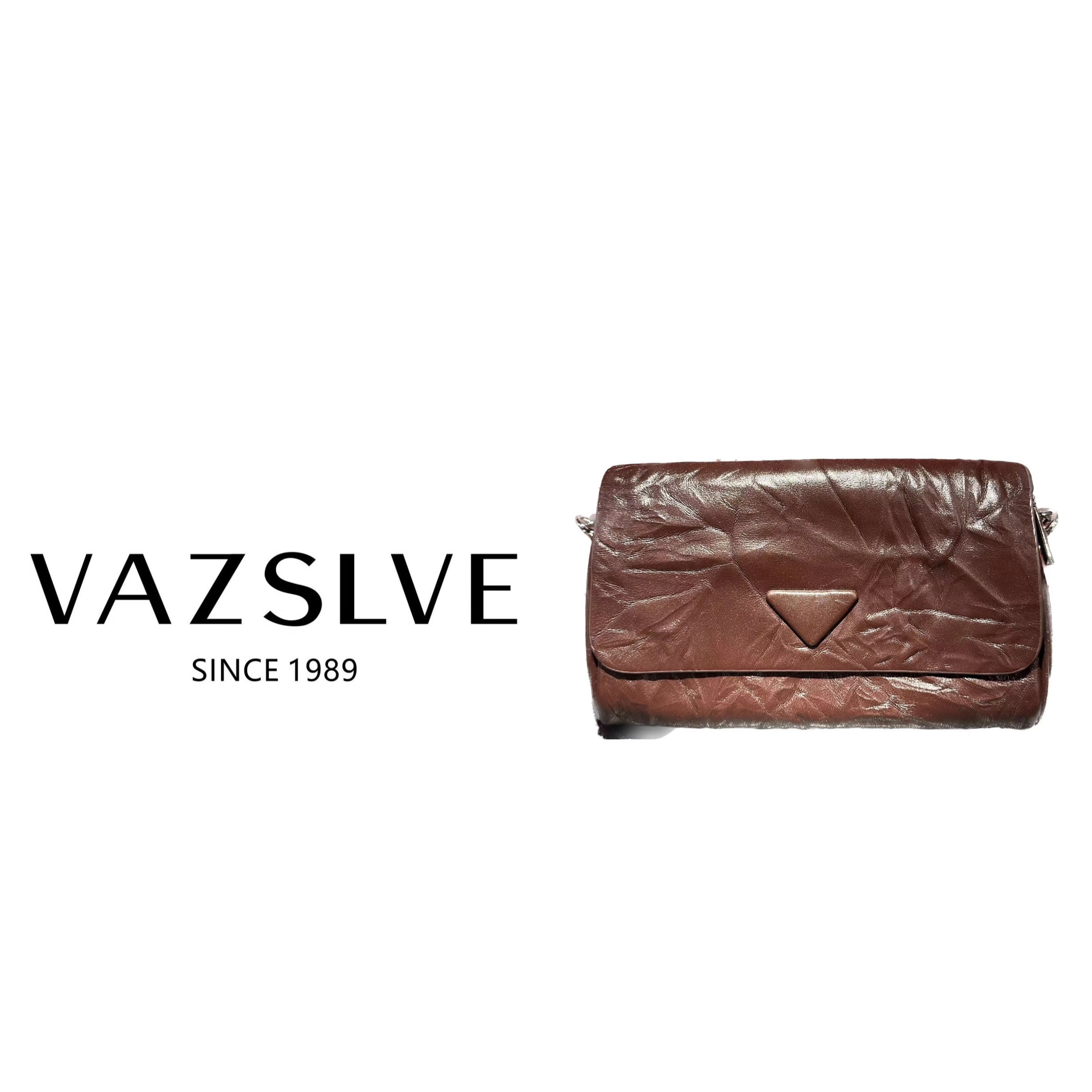 VAZSLVE/秋冬时尚复古轻奢小众斜挎精致斜挎包OS9137酒红色