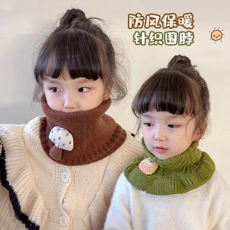 宝宝围脖冬季保暖可爱小女童秋冬款脖套小女童冬针织秋冬儿童手套