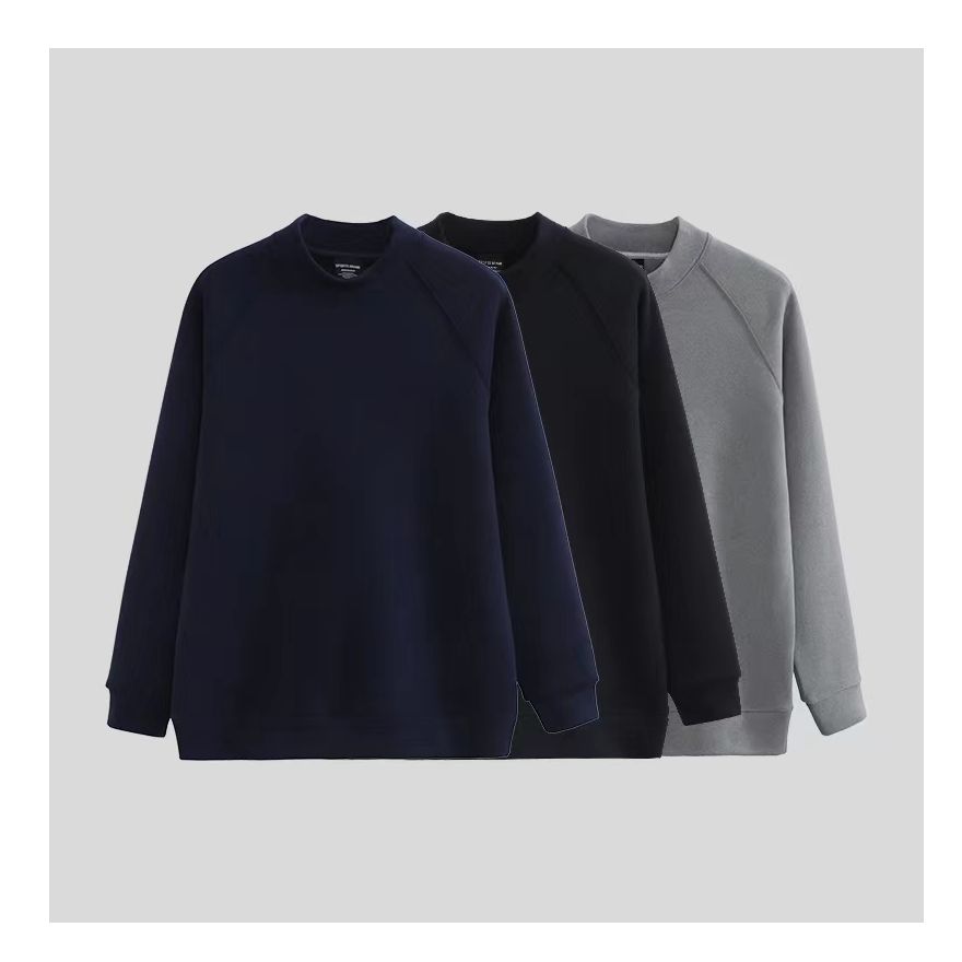 【F乐同版型】男士秋冬季双面圆领加厚休闲长袖防风加绒保暖卫衣