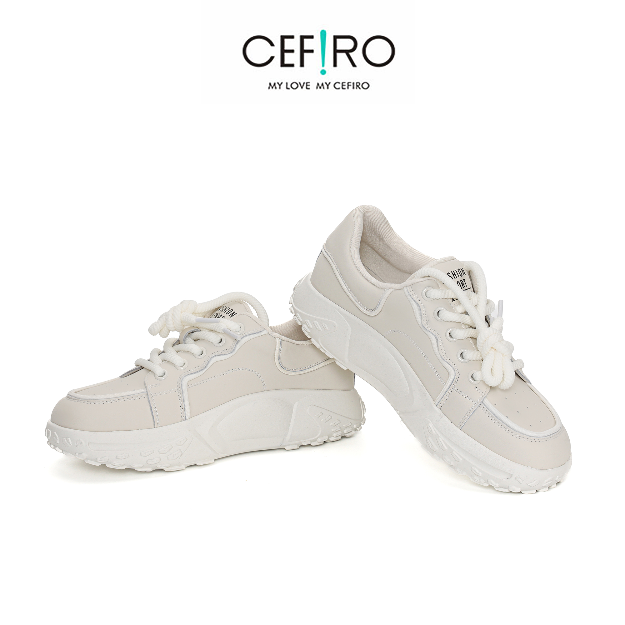 【CEFIRO · CiCi】新款上新女士厚底休闲板鞋 AFA3A00846 米白