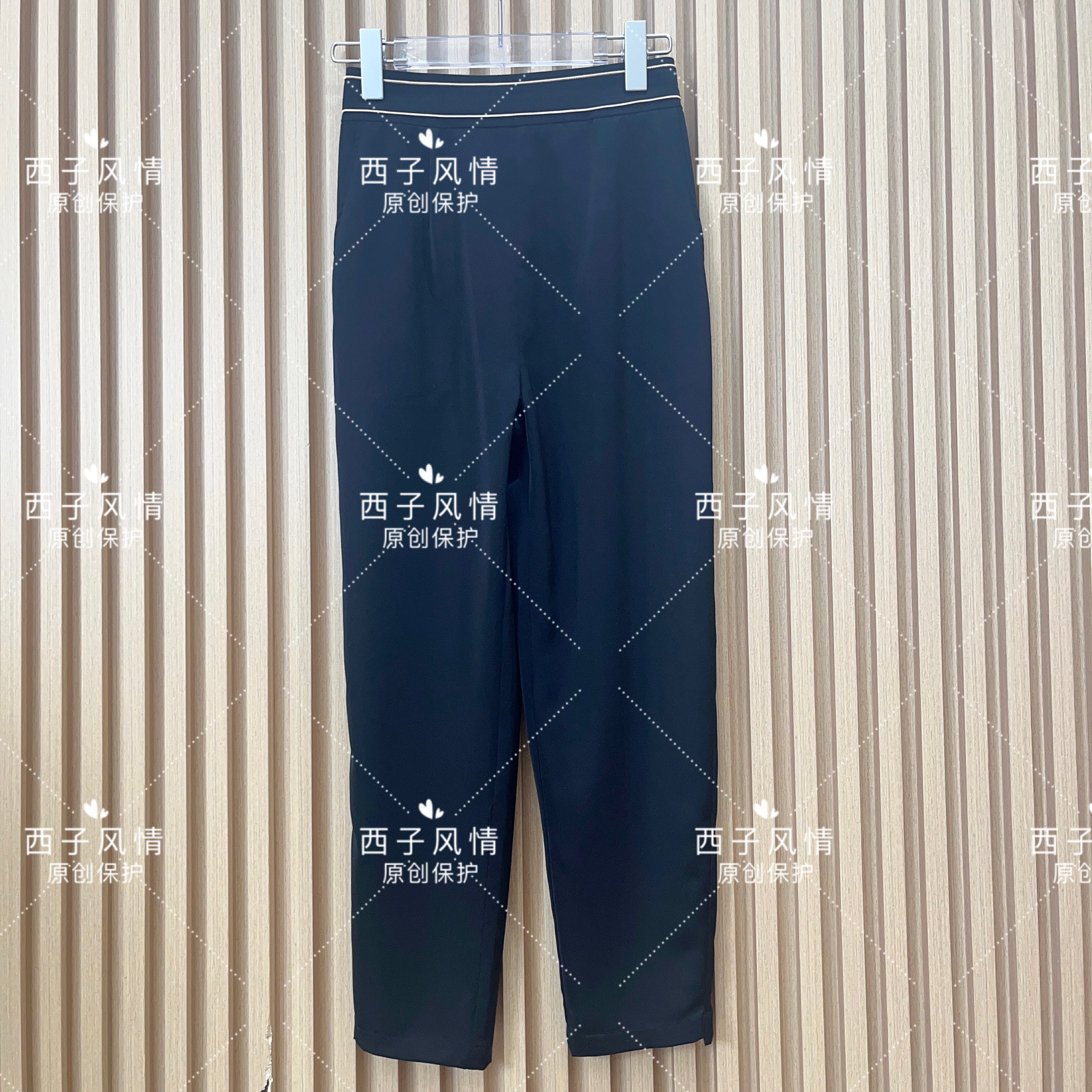 西子风情  黑色夏款九分哈伦裤
