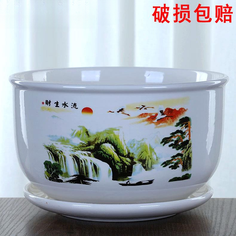 特大号花盆陶瓷大号带托盘创意个性家用吊兰绿萝多肉花盆