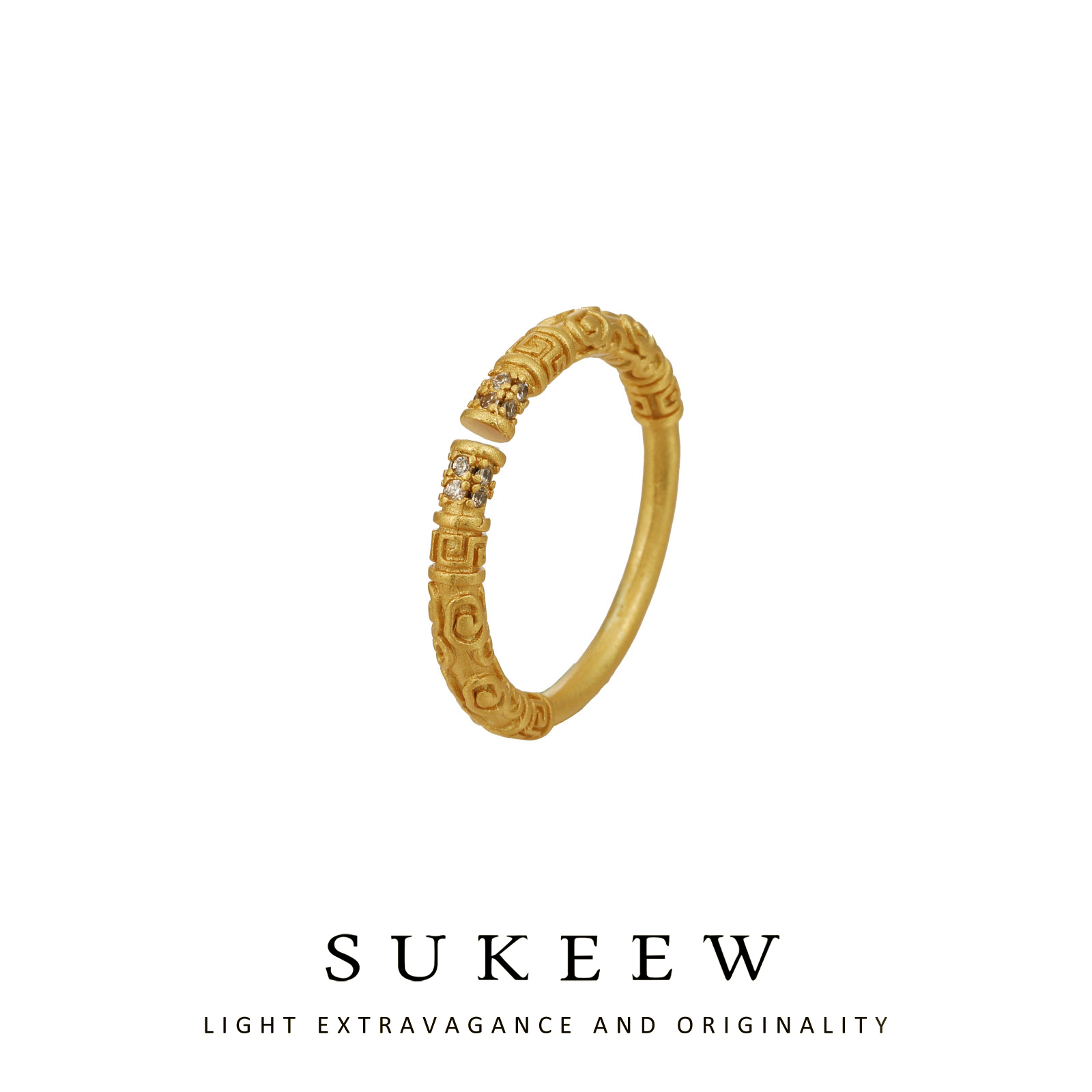 SUKEEW/酥可 铜合金戒指 气质国风金箍棒戒指112725五金女孩