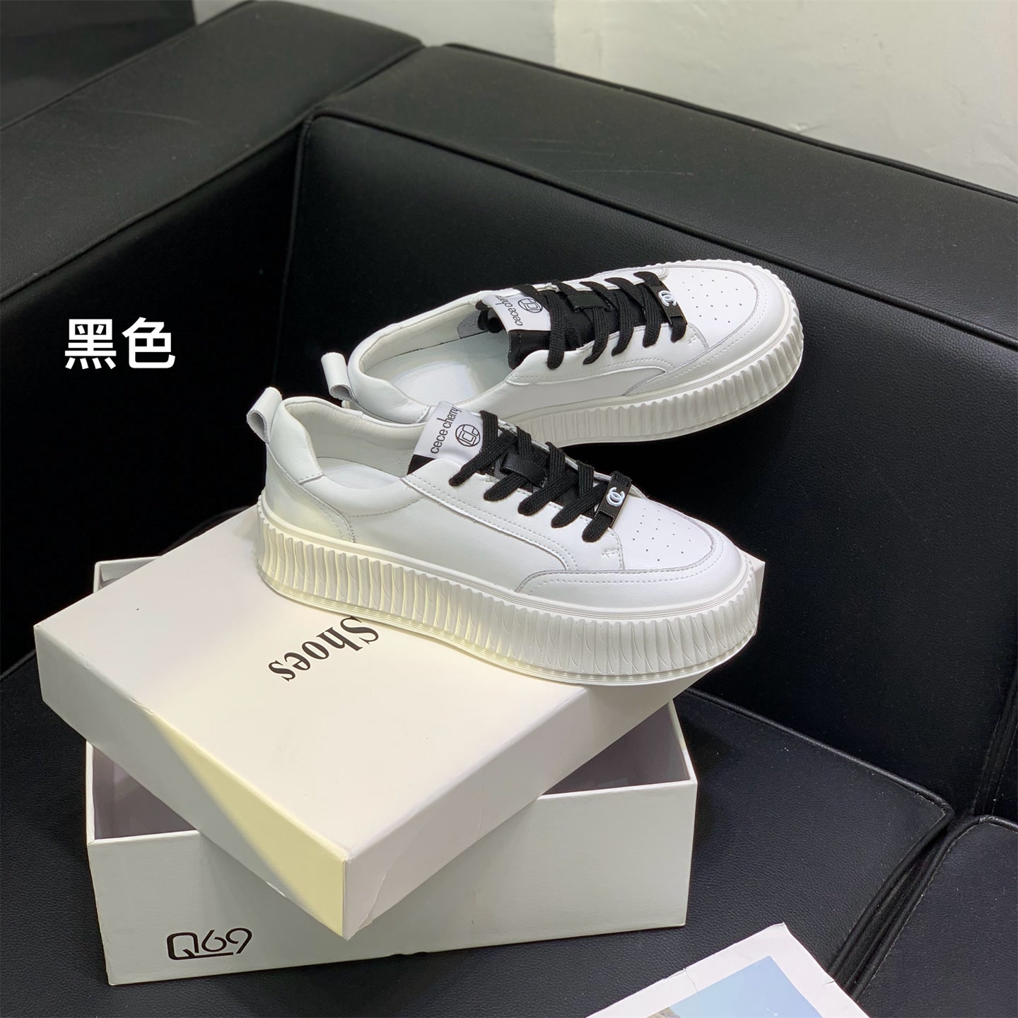K7316美术馆学姐真皮厚底饼干鞋