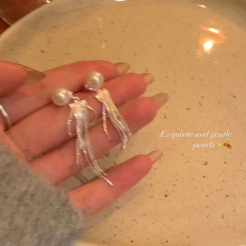 铜合金耳饰 流苏耳钉气质小众设计感高级耳饰女独特耳环W63