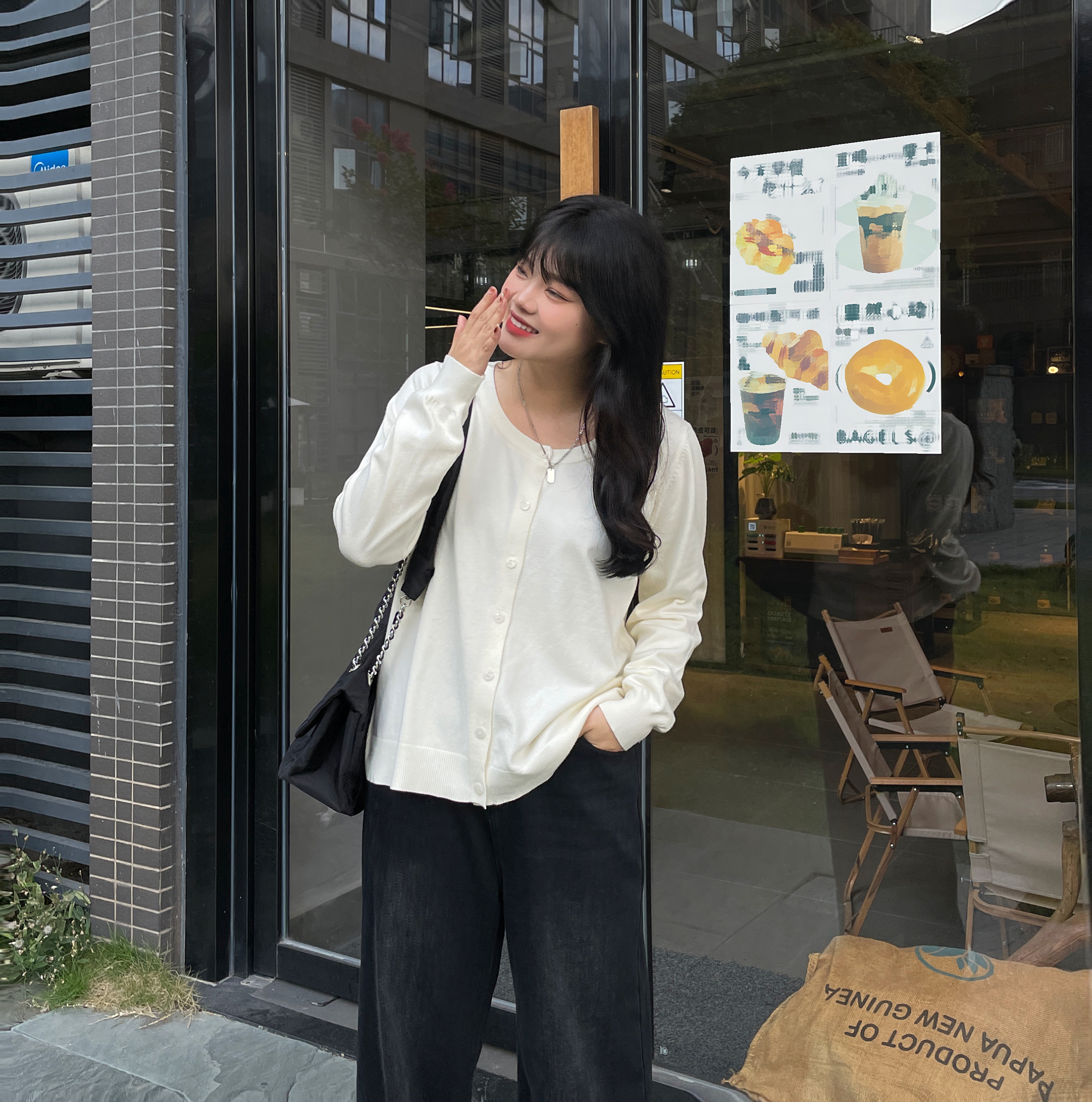 【青青推荐】微胖女生设计感小众长袖秋季外搭百搭气质上衣针织开衫