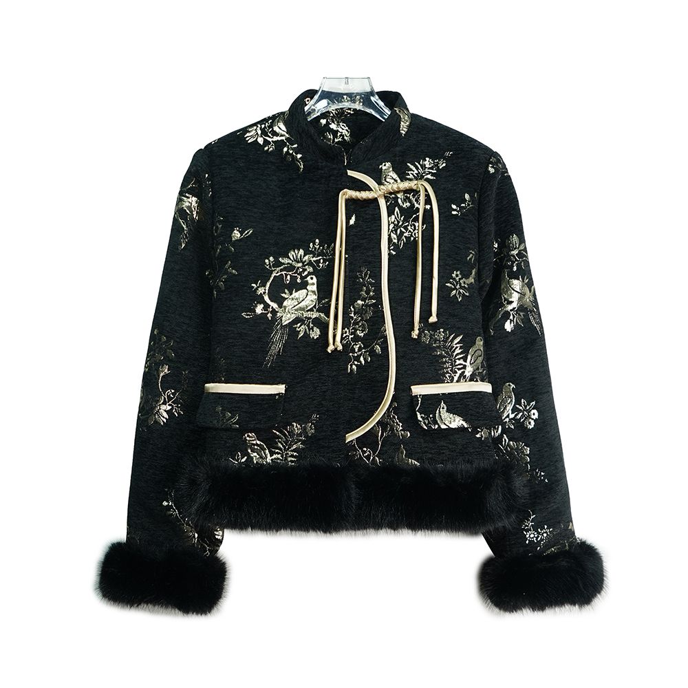 X0195【新中式拜年服】中国风立领重工加厚小香风外套名媛刺绣3D