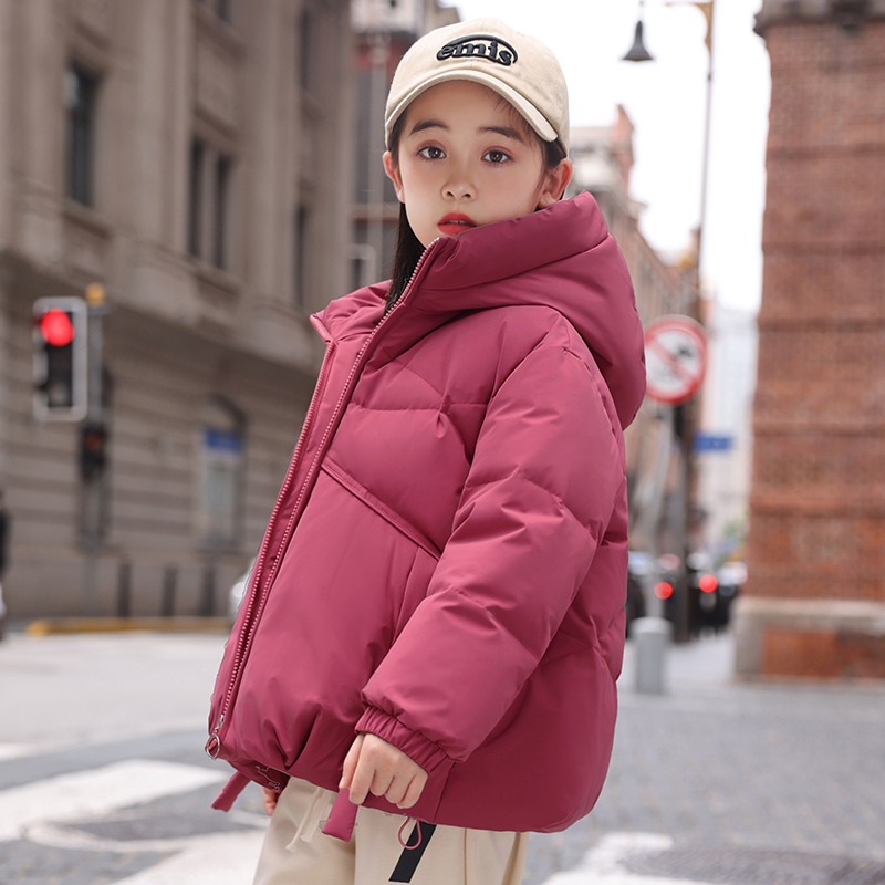 儿童羽绒服女童中长款中大童外套2023新款女孩洋气白鸭绒冬季童装