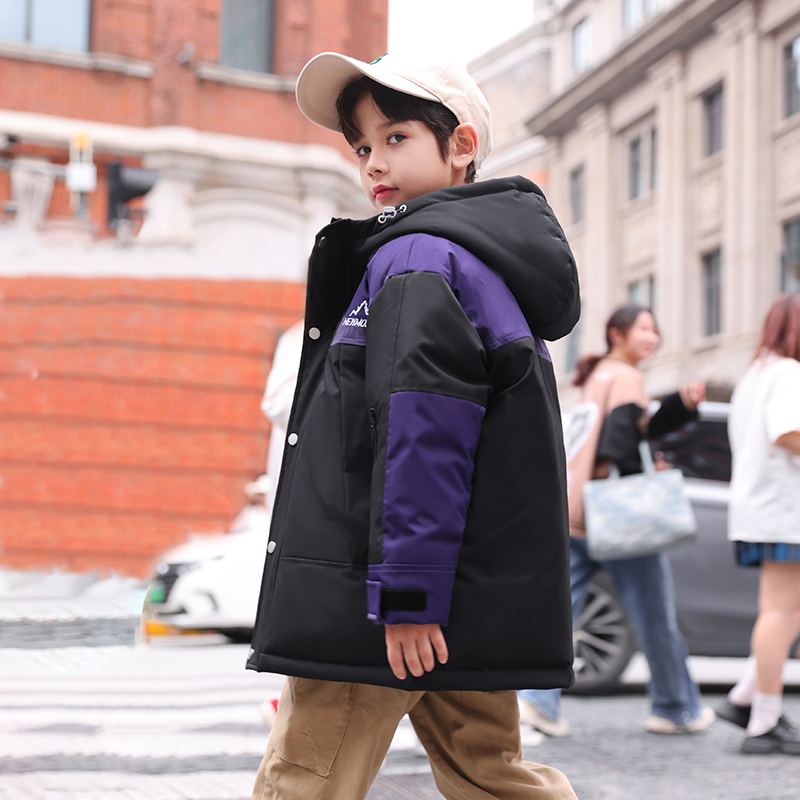 儿童羽绒服男童中长款加厚2023新款洋气冬装中大童童装白鸭绒外套