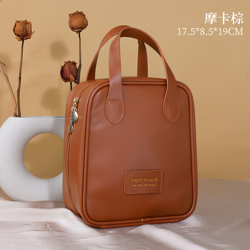 贝壳手提化妆包女2023便携式大容量护肤品收纳包化妆刷旅行洗漱袋