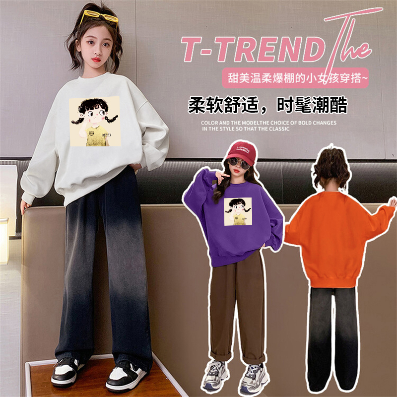 女童卫衣春装2024新款春秋儿童洋气中大童女孩童装打底衫春季上衣