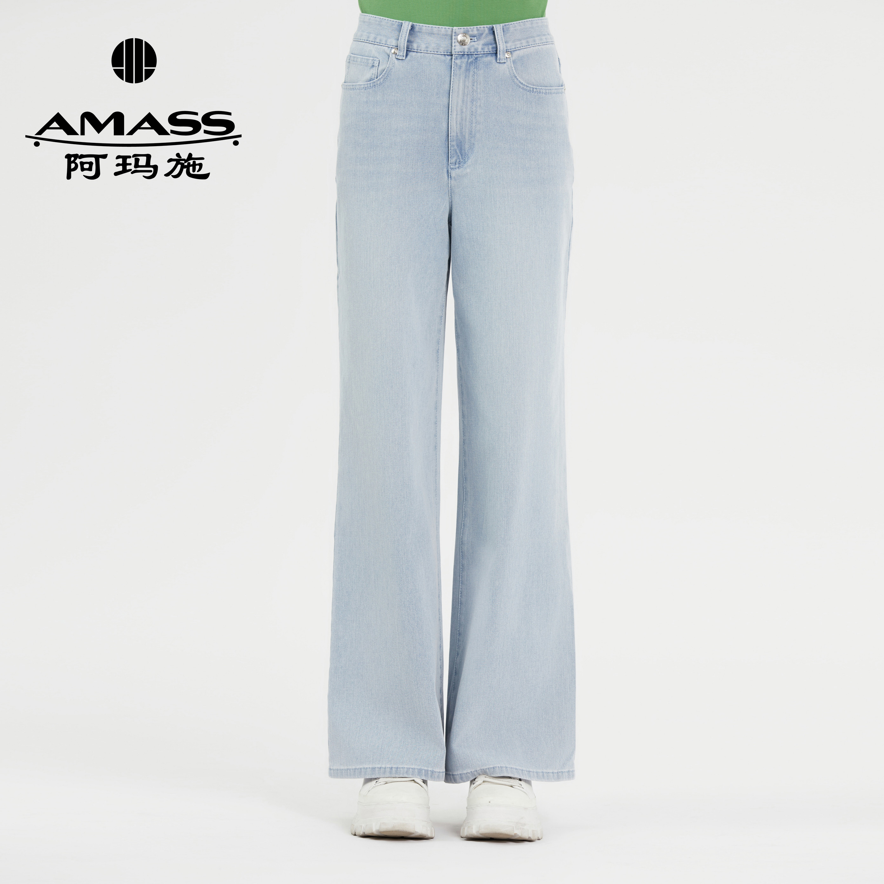AMASS/阿玛施高腰显瘦百搭直筒牛仔裤5100388