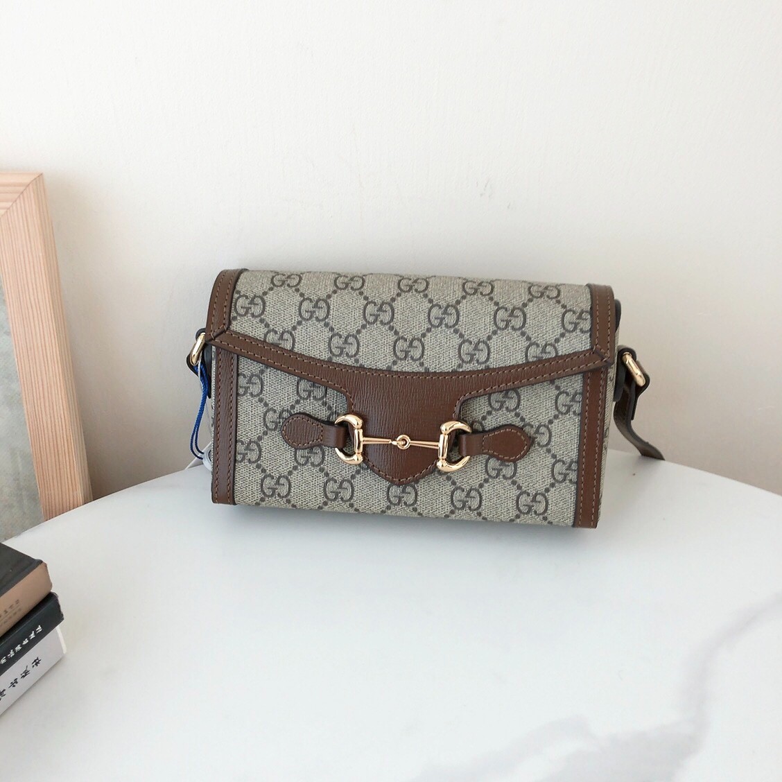 全新未使用 GUCCI/古驰 1955马衔扣横板手机包斜挎/严选