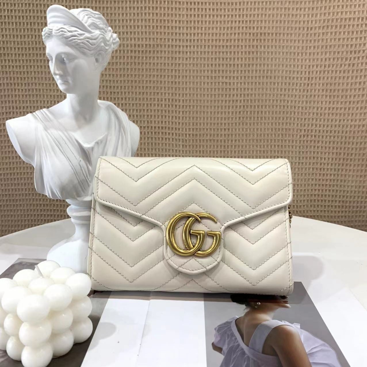 99新 GUCCI/古驰 marmont woc时尚女士单肩斜挎包/无公价/严选