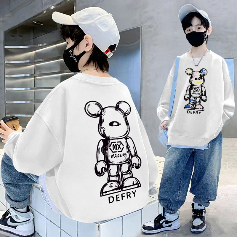 【贝尔熊】男童卫衣长袖秋装2023新款帅气中大童春秋季上衣男孩