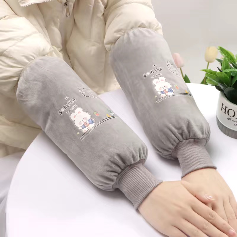 新款长款秋冬季防污袖套女厨房家务工作上班套袖学生干活护袖手袖