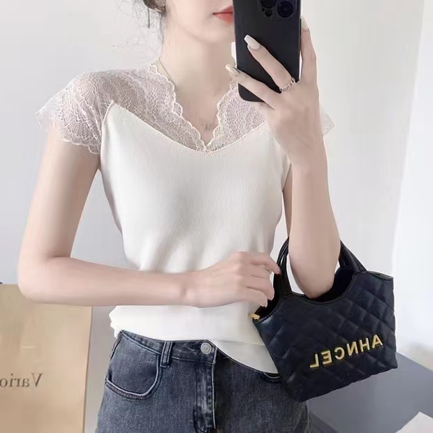 32#宽系带女士性感蕾丝背心88百搭时尚打底夏季修身显瘦洋气镂空